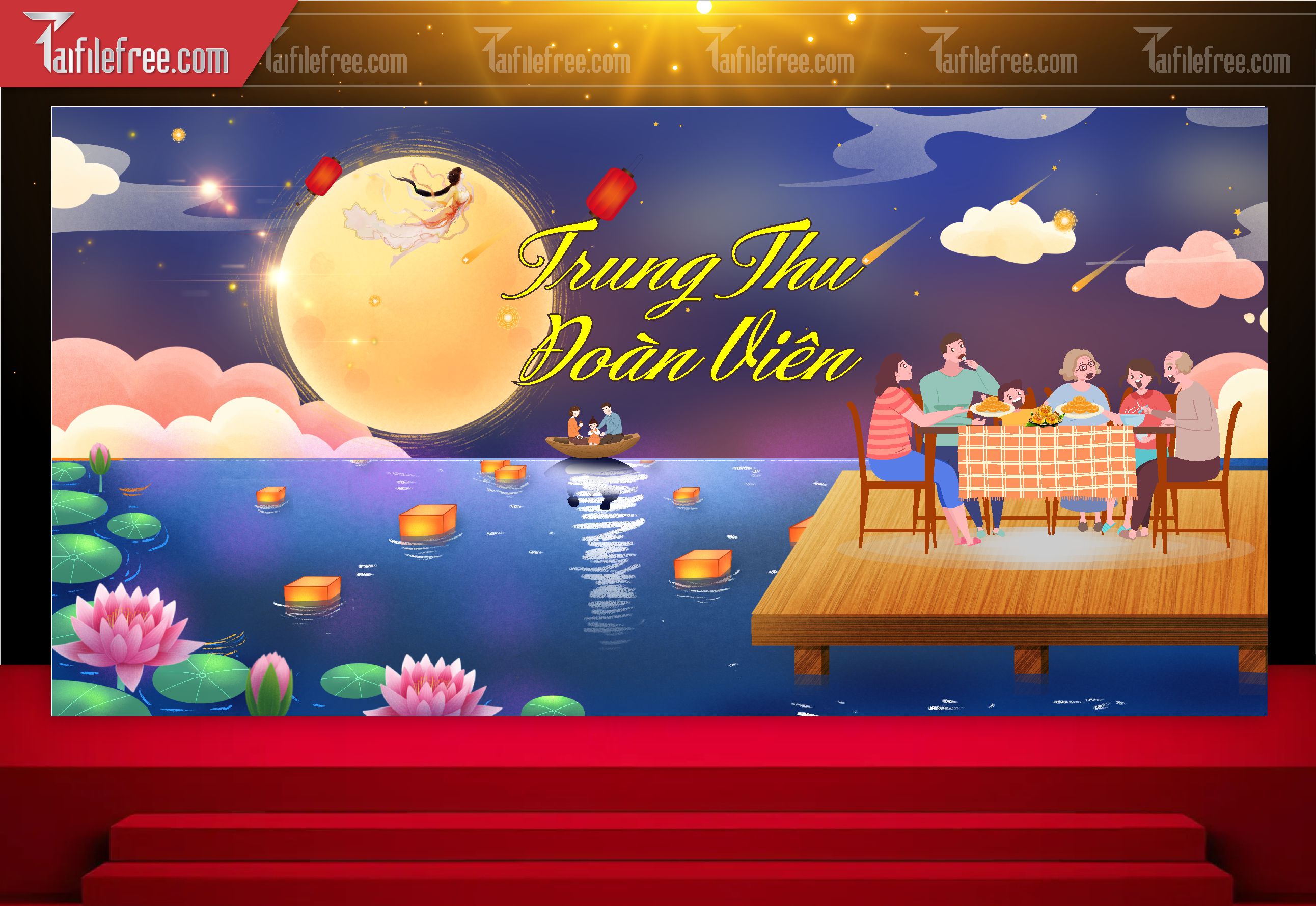Mẫu Backdrop Trung Thu Đẹp Mắt Sáng Tạo_TTV88