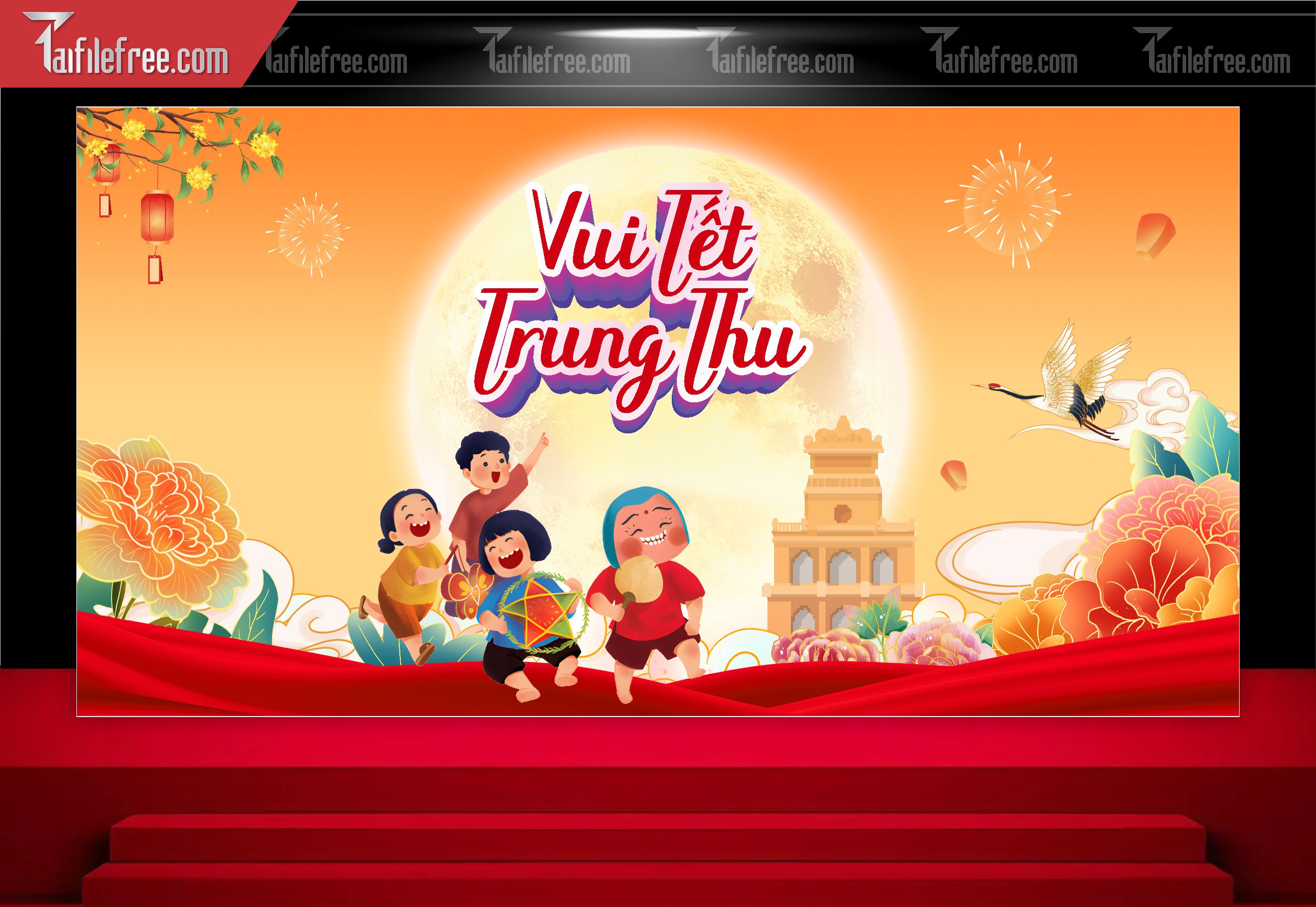 Mẫu Backdrop Trung Thu Đẹp Mắt Sáng Tạo_TTV98