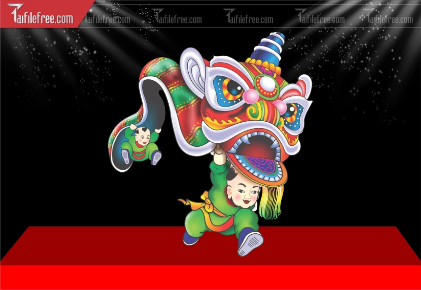 Mẫu Múa Lân File Vector Trung Thu Đẹp Mắt Sáng Tạo._TTV406