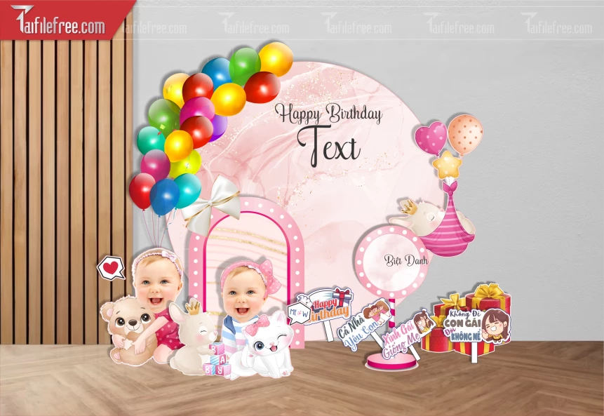 Mẫu Backdrop, Background Sân Khấu Sinh Nhật_SNA136