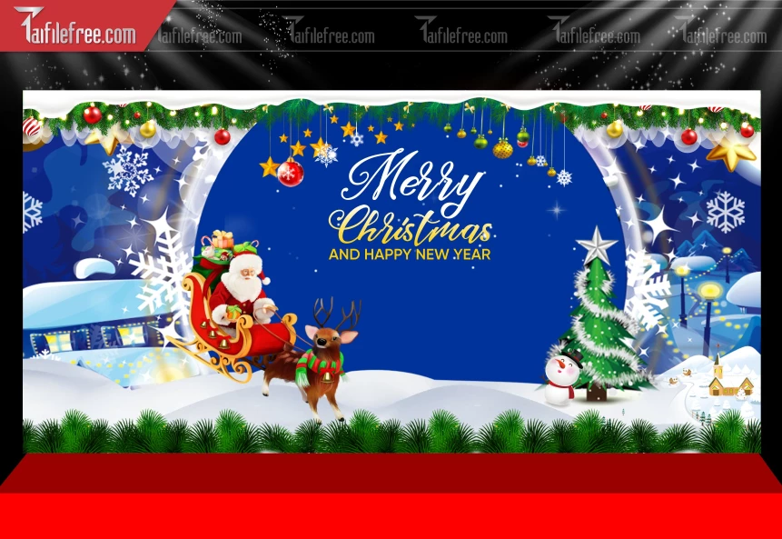 Banner GIáng Sinh - Noel - Phông Nền Merry Christmas GS143