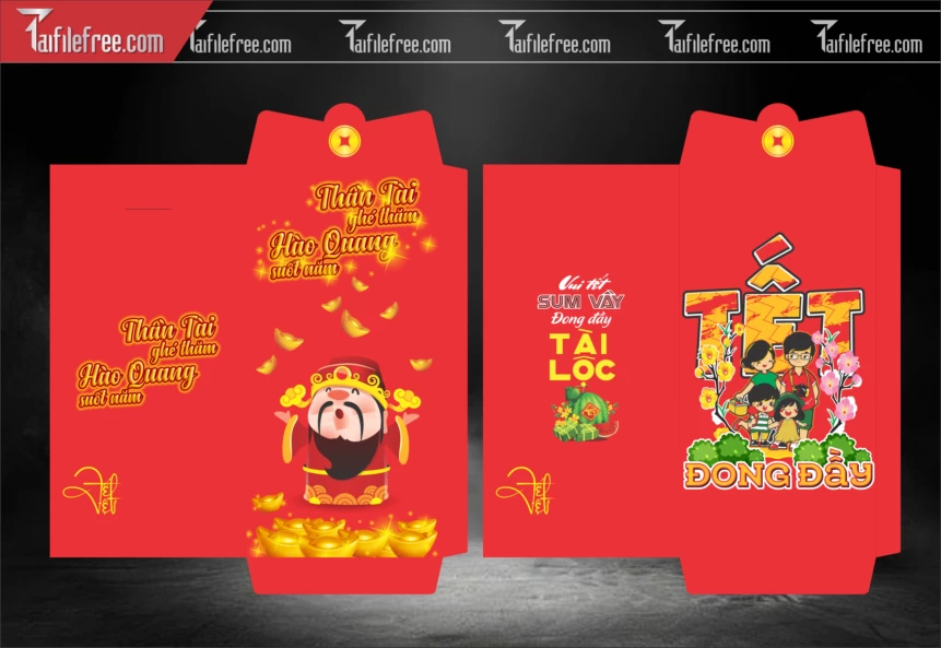 Mẫu Bao Lì Xì Mừng Năm Mới Tết_LXT24