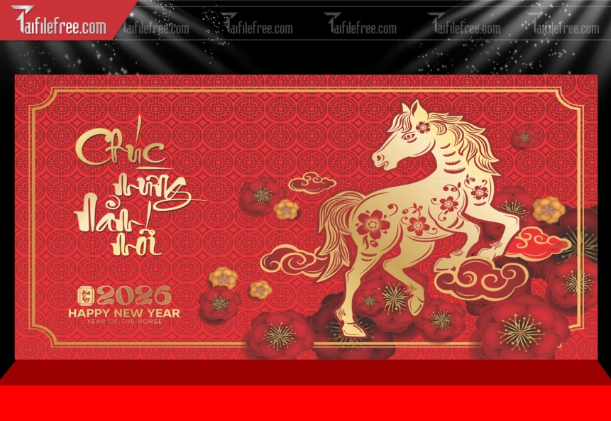 Mẫu Phông Nền Chúc Mừng Năm Mới Năm Chào Xuân Bính Ngọ.._PT390
