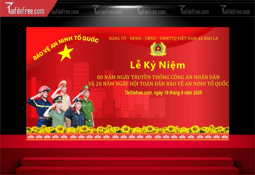 Background Kỷ Niệm 80 Năm Ngày Truyền Thống Công An Nhân Dân_TD428