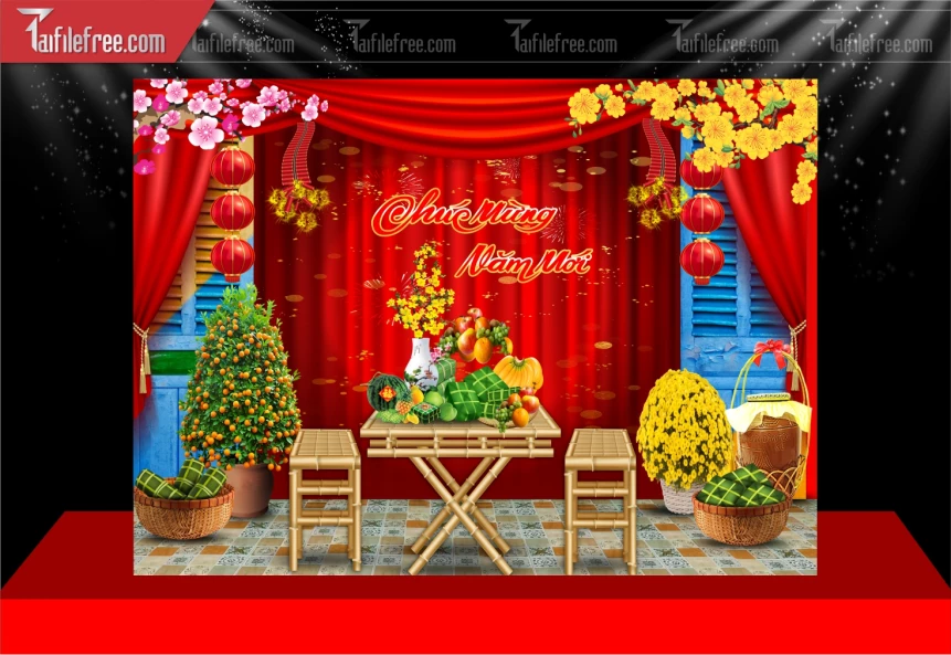 Tiều Cảnh Tết Trang Trí Tết Nguyên Đán,Tiểu Cảnh Sân Khấu_CT125