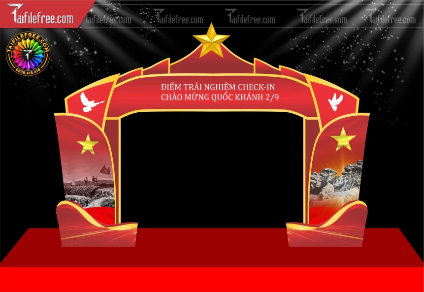 Mẫu Cổng Chào Lễ Quốc Khánh Ngày Độc Lập 2/9_BH1654