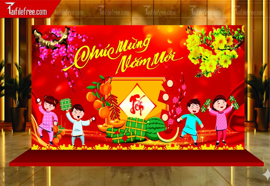 Mẫu Phông Nền Chúc Mừng Năm Mới Năm Chào Xuân Bính Ngọ _PT951