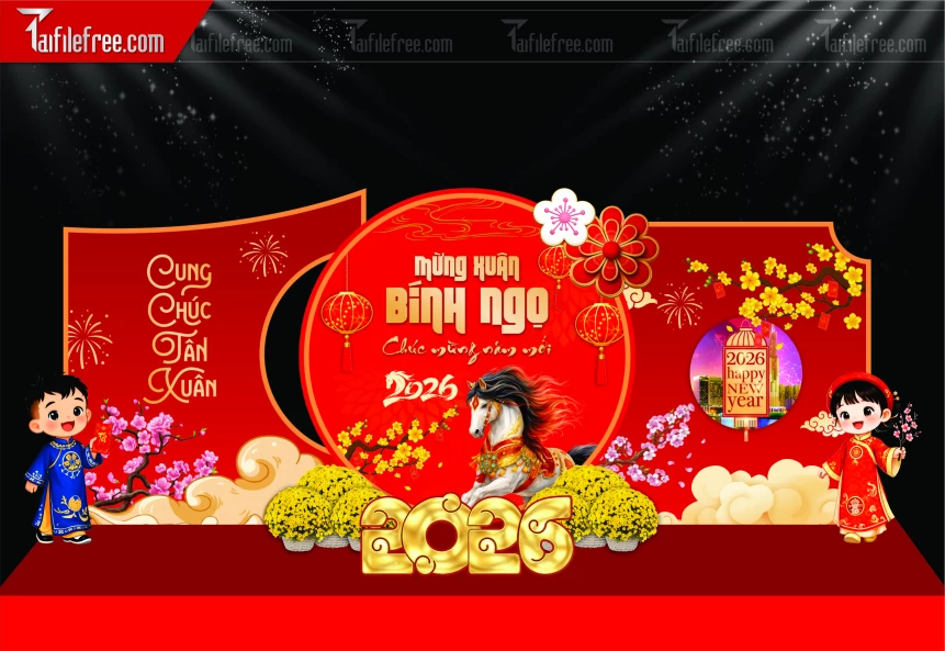 Mẫu Background Chúc Mừng Năm Mới Năm Chào Xuân Bính Ngọ _PT811