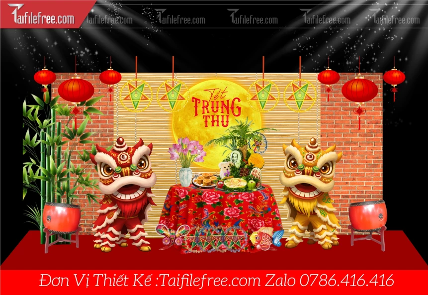 Mẫu Tiểu Cảnh Tết Trung Thu File Vector Đẹp Mắt Sáng Tạo._TTV440