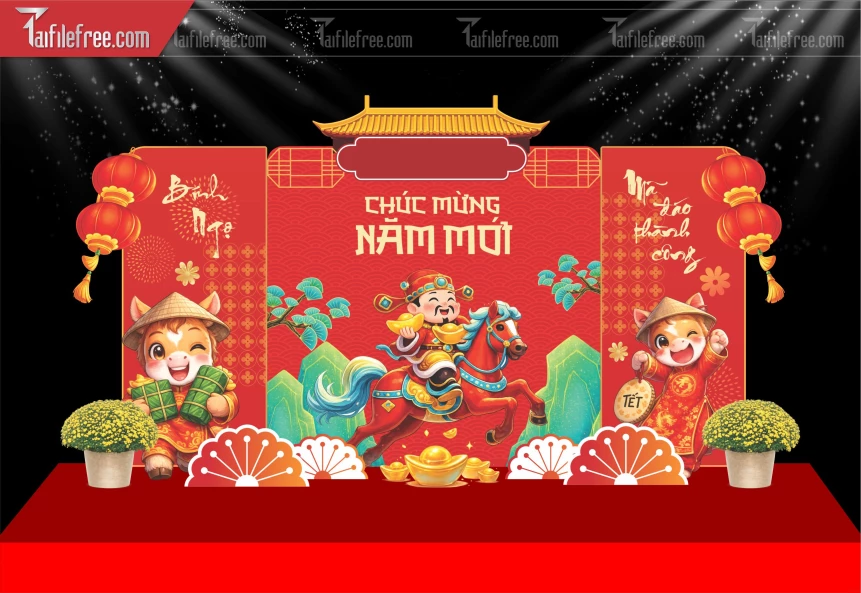 Mẫu Background Chúc Mừng Năm Mới Năm Chào Xuân Bính Ngọ _PT813