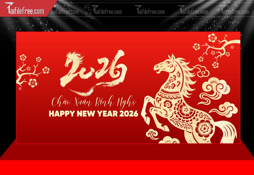 Phông Nền Chúc Mừng Năm Mới Năm Chào Xuân Bính Ngọ _PT243