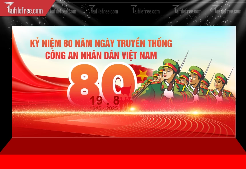 Background Kỷ Niệm 80 Năm Ngày Truyền Thống Công An Nhân Dân_TD476