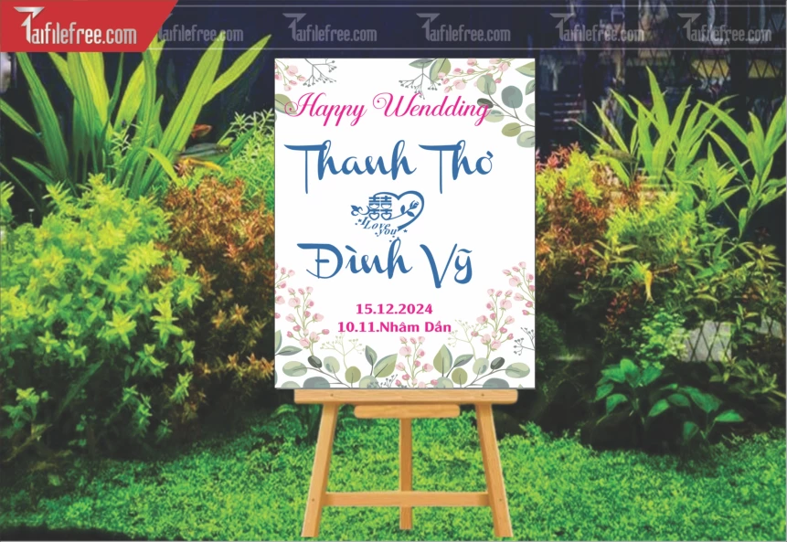 File Thiết Kế Bảng Welcome Tiệc Cưới BC55