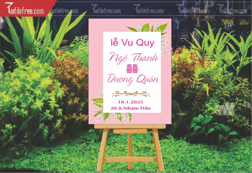 File Thiết Kế Bảng Welcome Tiệc Cưới BC61