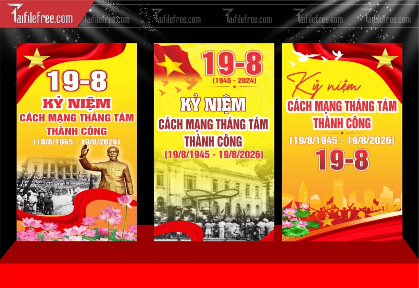 Mẫu Poster Chào Mừng Cách Mạng Tháng Tám Thành Công_BH1001
