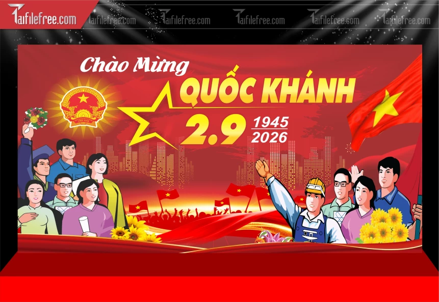Mẫu Phông Nền Lễ Quốc Khánh Ngày Độc Lập 2/9_BH1003
