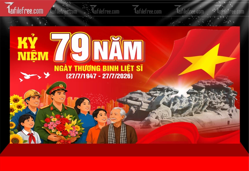 Mẫu Phông Nền Kỷ Niệm Ngày Thương Binh Liệt Sĩ_BH1005