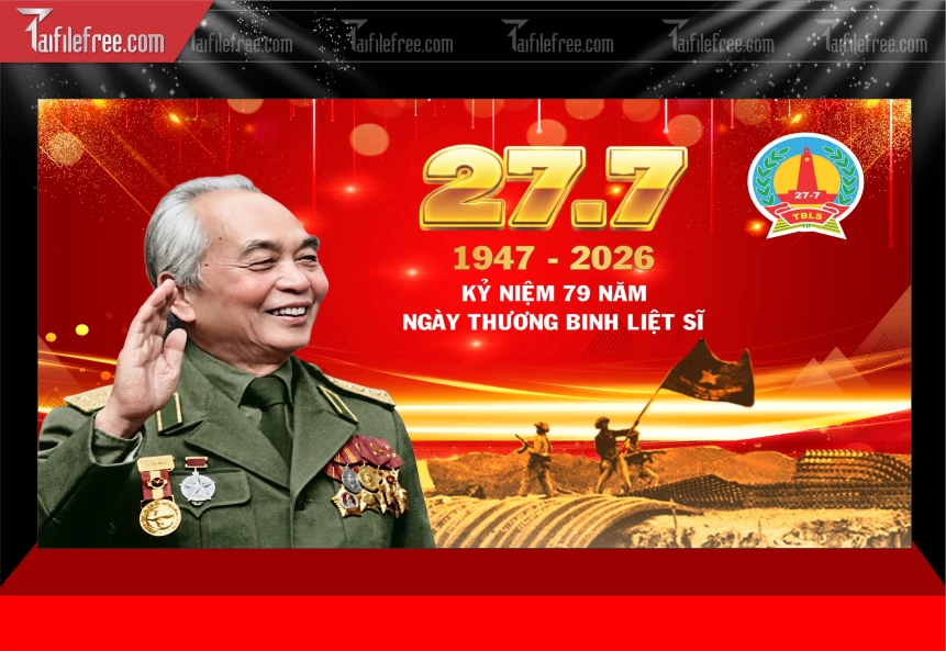 Mẫu Phông Nền Kỷ Niệm Ngày Thương Binh Liệt Sĩ_BH1011