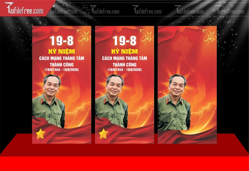 Mẫu Poster Chào Mừng Cách Mạng Tháng Tám Thành Công_BH1014