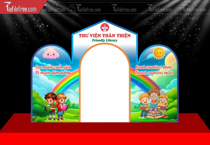 Mẫu Cổng Chào Trang Trí Thư Viện Mầm Non_BH1047