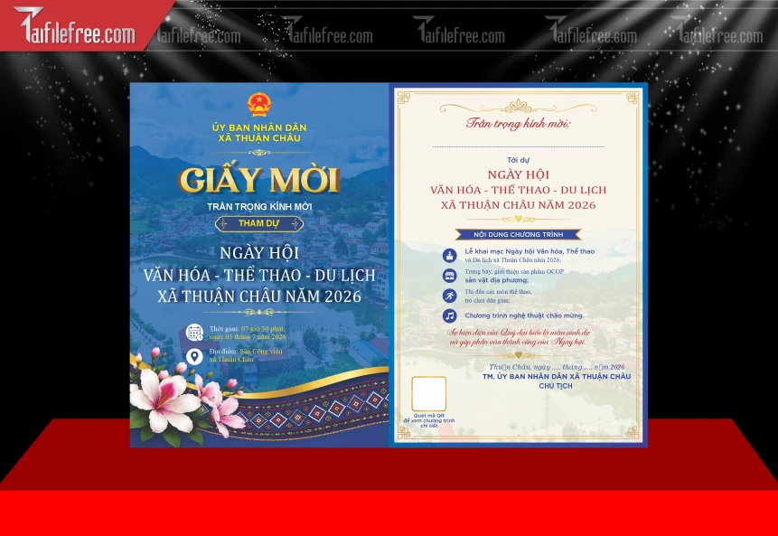 Mẫu Giấy Mời Du Lịch Xã Thuận Châu Năm_BH1052