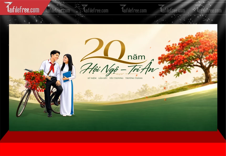 Mẫu Phông Nền Kỷ Niệm 20 Năm Ngày Ra Trường_BH1053