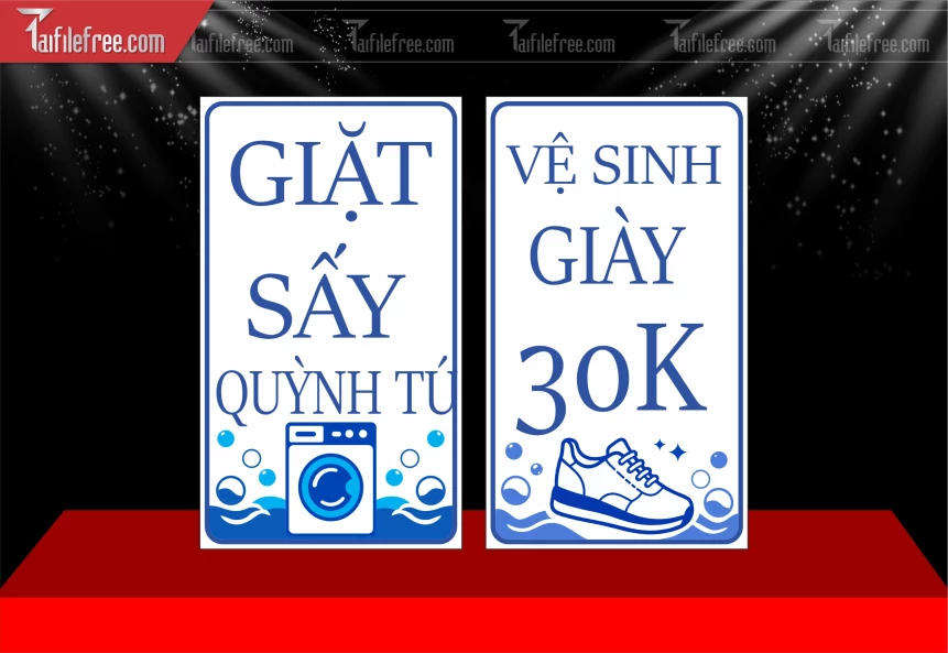 Mẫu Bảng Treo Tường Trang Trí Tiệm Giặc Đồ_BH1056