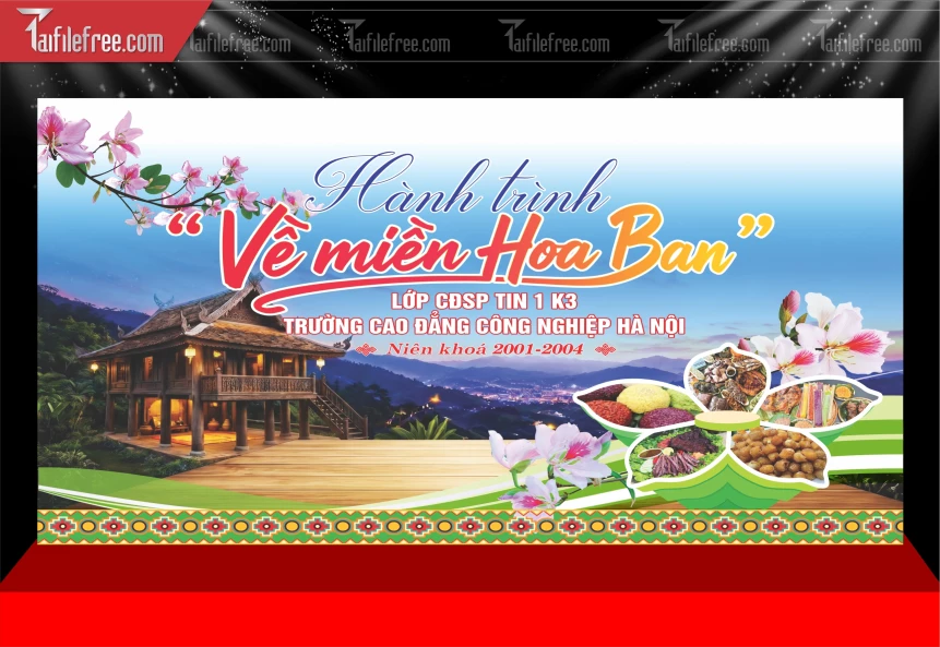 Mẫu Phông Nền Hoa Ban_BH1064