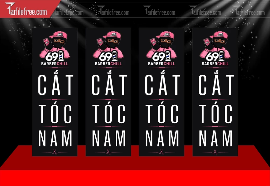 Mẫu Standee Quảng Cáo Tiệm Cắt Tóc_BH1088