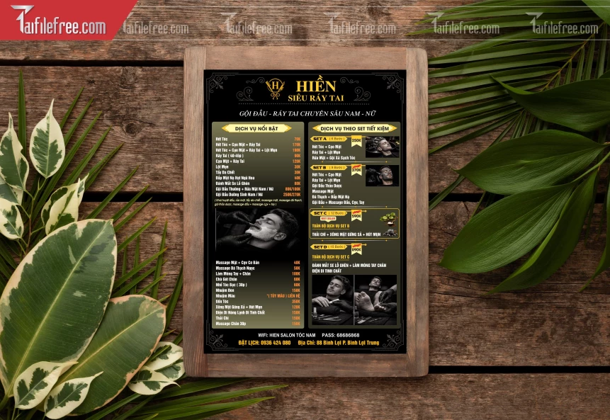 Menu Tiệm Cắt Tóc_BH1094