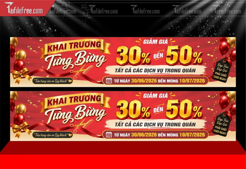 Mẫu Băng Rôn Tưng Bừng Khai Trương_BH1111