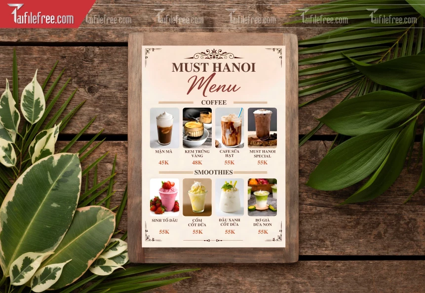 Menu Tiệm Caffe_BH1123