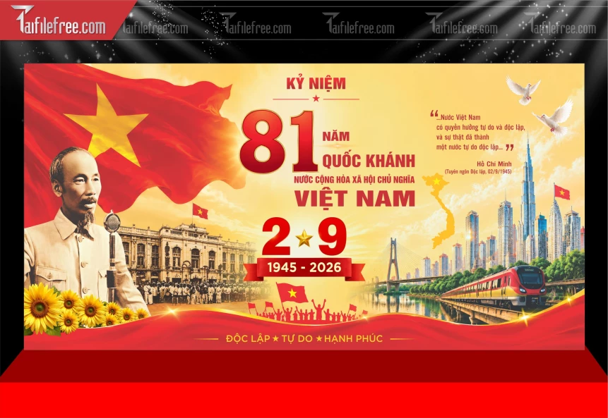 Mẫu Poster Lễ Quốc Khánh Ngày Độc Lập 2/9_BH1129