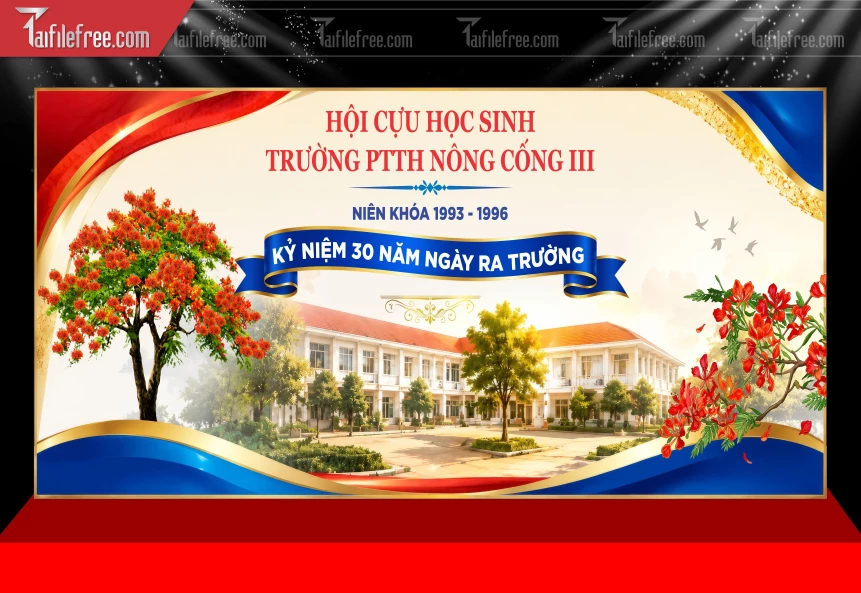 Mẫu Phông Nền Kỷ Niệm 30 Năm Ngày Ra Trường_BH1134