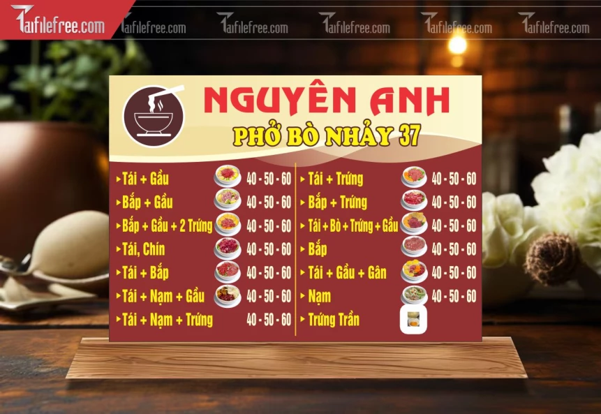 Menu Tiệm Phở_BH1136