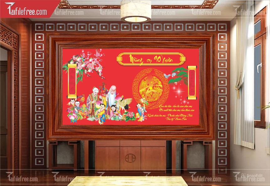 Mẫu Cuốn Thư Trang Trí Phòng Thờ Đẹp_BH1145