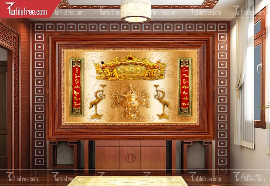 Mẫu Cuốn Thư Trang Trí Phòng Thờ Đẹp_BH1148