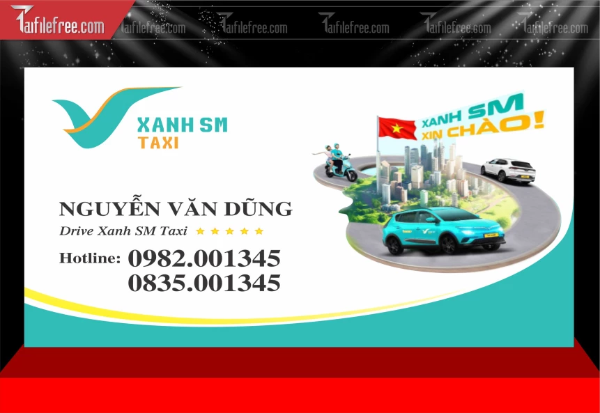 Mẫu Card Visit Xe Xanh SM_BH1157