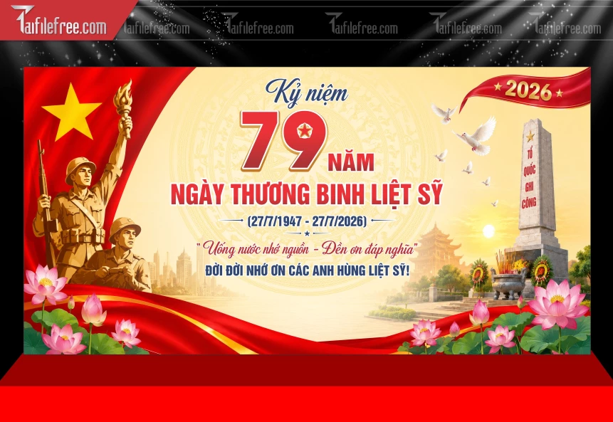 Mẫu Phông Nền Kỷ Niệm Ngày Thương Binh Liệt Sĩ_BH1197