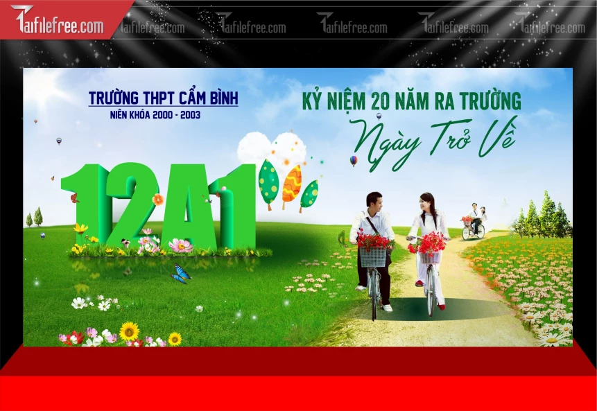 Mẫu Phông Nền Kỷ Niệm 20 Năm Ngày Ra Trường_BH1198