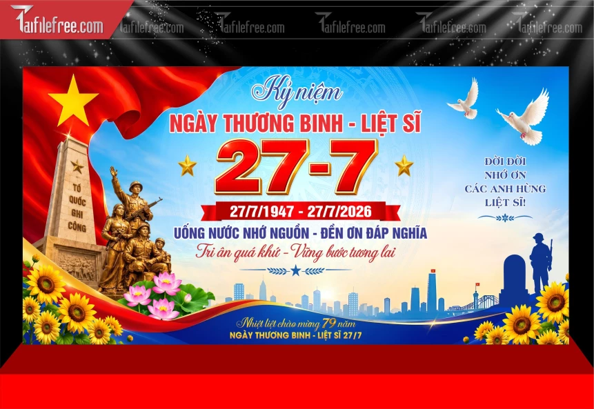 Mẫu Phông Nền Kỷ Niệm Ngày Thương Binh Liệt Sĩ_BH1202