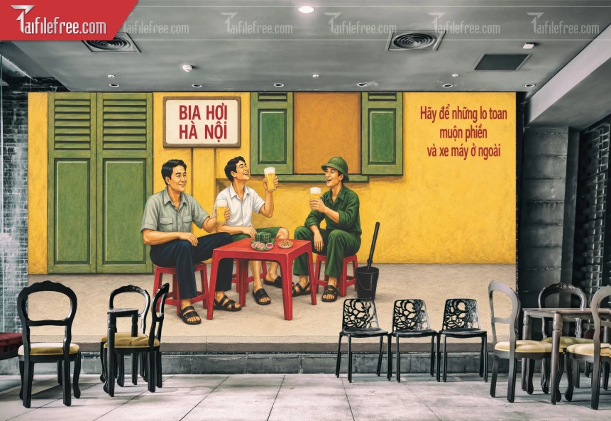 Mẫu Tranh Treo Tường Quán Bia_BH1211