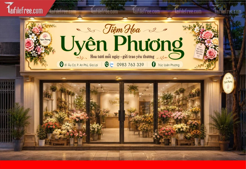 Biển Quảng Cáo, Bảng Hiệu Tiệm Hoa_BH1249