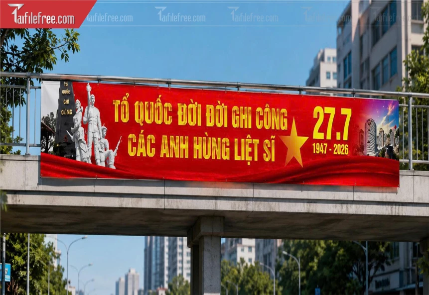 Mẫu Băng Rôn Kỷ Niệm Ngày Thương Binh Liệt Sĩ_BH1283