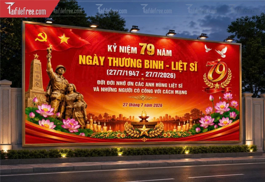 Mẫu Phông Nền Kỷ Niệm Ngày Thương Binh Liệt Sĩ_BH1284