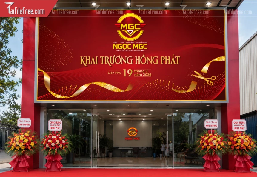 Biển Quảng Cáo, Bảng Hiệu Khai Trương Hồng Phát_BH1288