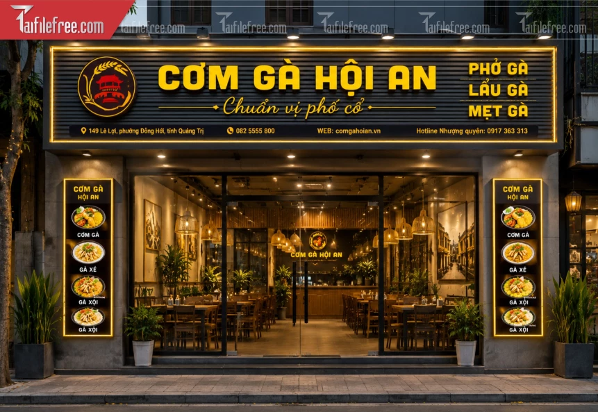 Biển Quảng Cáo, Bảng Hiệu Tiệm Cơm Gà_BH1290