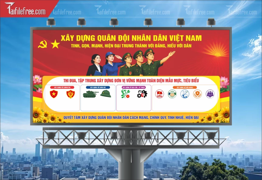 Mẫu Pano Động Tuyên Truyền Xây Dựng Quân Đội Nhân Dân Việt Nam_BH1297