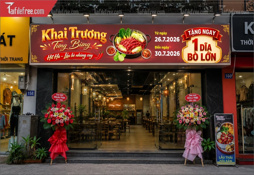 Biển Quảng Cáo, Bảng Hiệu Tưng Bừng Khai Trương_BH1300