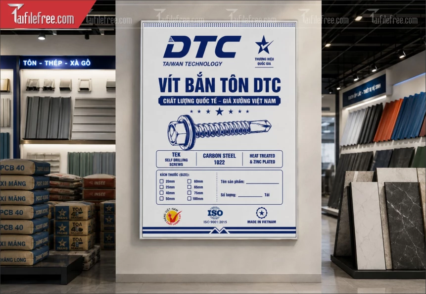 Mẫu Poster Trang Trí Cửa Hàng Vật Liệu_BH1307
